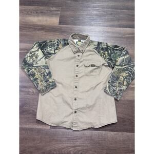 Cabelas Youth Boys Camo Long Sleeve Button Up Shirt Kids Large